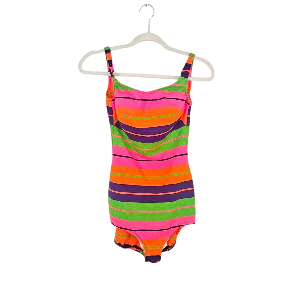 Cole Of California 60s Neon Striped Vintage Swimsuit